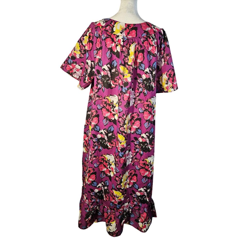 Anthony Richards Purple Floral Mumu Dress‎ Size XL New Lightweight Short Sleeve - Picture 2 of 11